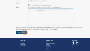 brainfuse tutor match request session button