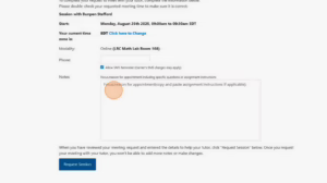 brainfuse tutor match session notes field